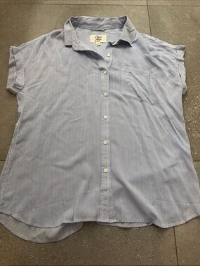 Cosmic Blue Love Button Down Tee